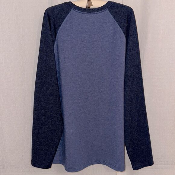 ORVIS XL Navy Blue Reverse Weave Raglan Sleeve Crewneck Pullover Sweater - Picture 2 of 12